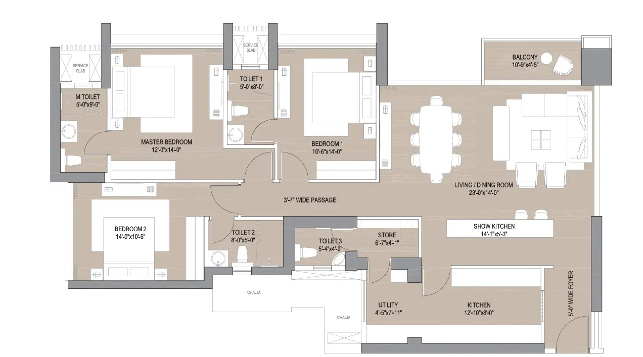 Oberoi Enigma 3 BHK 1451 Sqft Floor Plan Mulund West Mumbai